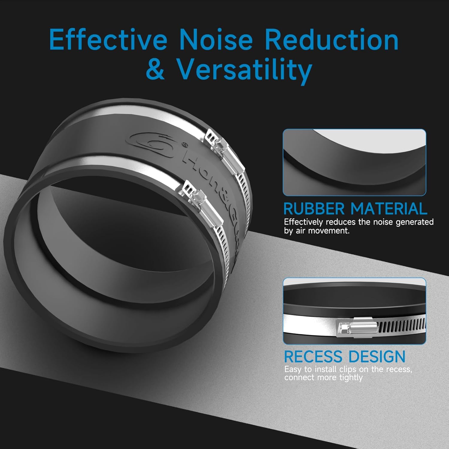 Hon&Guan 4" Air Filtration Kit: 4 Inch Inline Duct Fan with Speed Controller, 10" High Carbon Filter, 8 Ft Ducting & Rubber Coupler, Ventilation System for Grow Tents, Indoor Gardening, Hydroponics