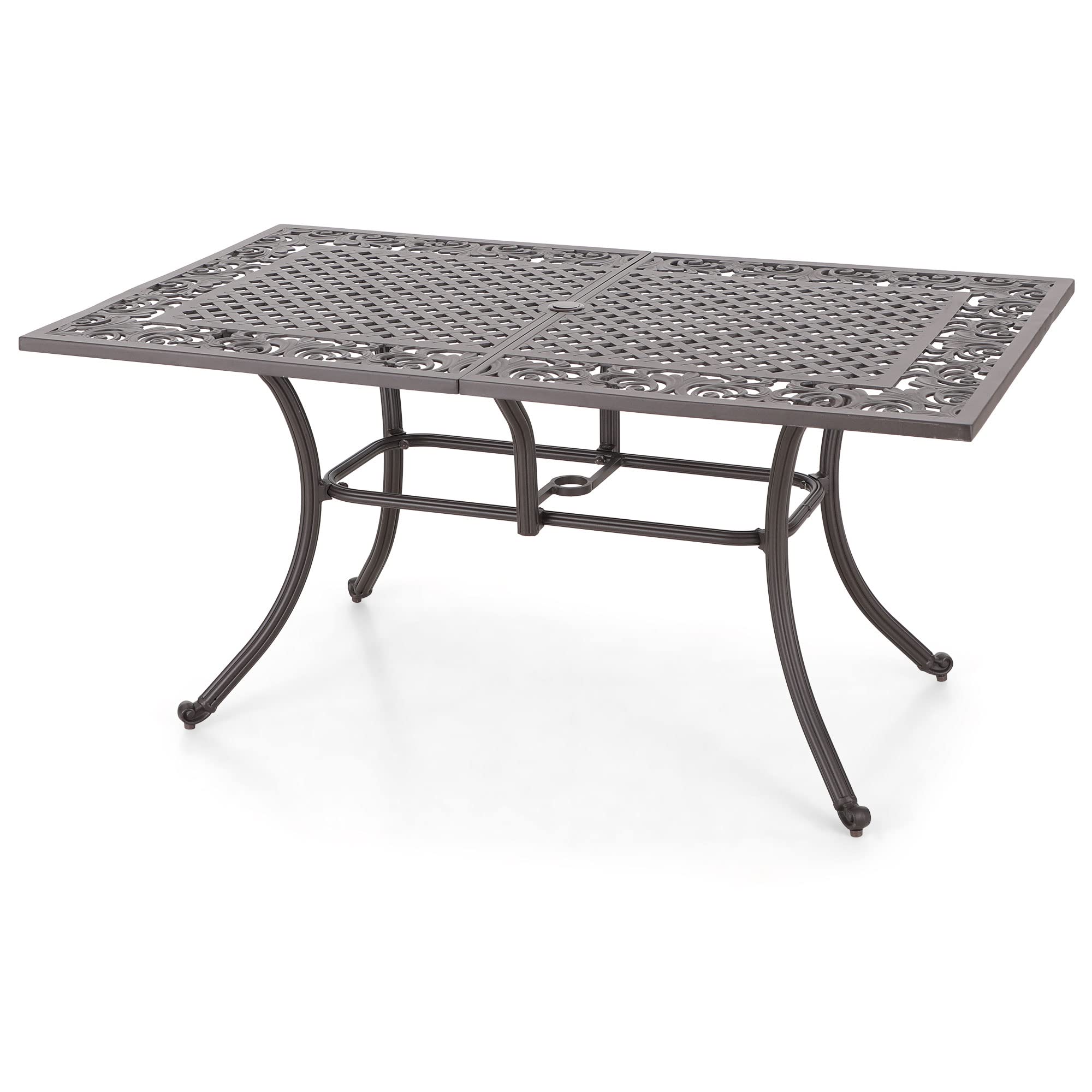 PHI VILLA Cast Aluminum Rectangular Patio Dining Tables For 6 Person phi-villa-cast-aluminum-rectangular-patio-dining-tables-for-6-person