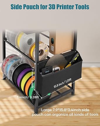 3D Printer Stand with Filaments Storage - 3D Printer Table Filament Shelf Storage Rack Heavy Duty 3D Printer Cart Desk with Wheels for 3D Workshop