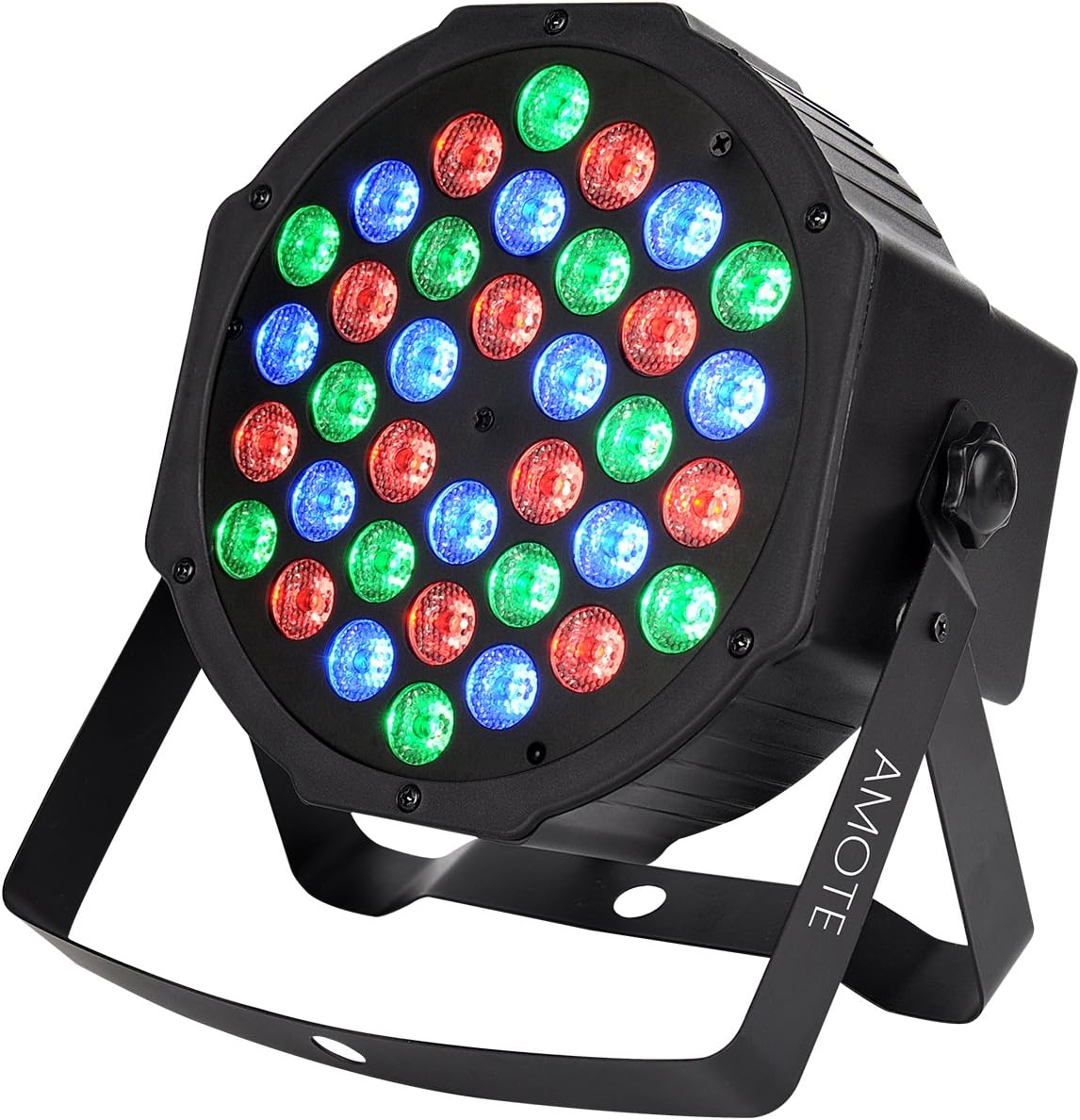 AMOTE DJ Lights 36 Leds Stage Lighting Controlled by IR Remoter and DMX512 RGB Color Mixing Wash Par Can Light for Disco Christmas Wedding Halloween Party Thanksgiving