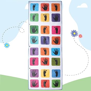 ToyMagic Hopscotch Play Mat Game|Carpet Crawl Jump Mat|Baby Nursery Leaning & Educational Toy|Classroom Floor Play Area Rug Game|Non-Slip Large Mat (40" x 108")| for Kids 3+|Made in India,Multicolor