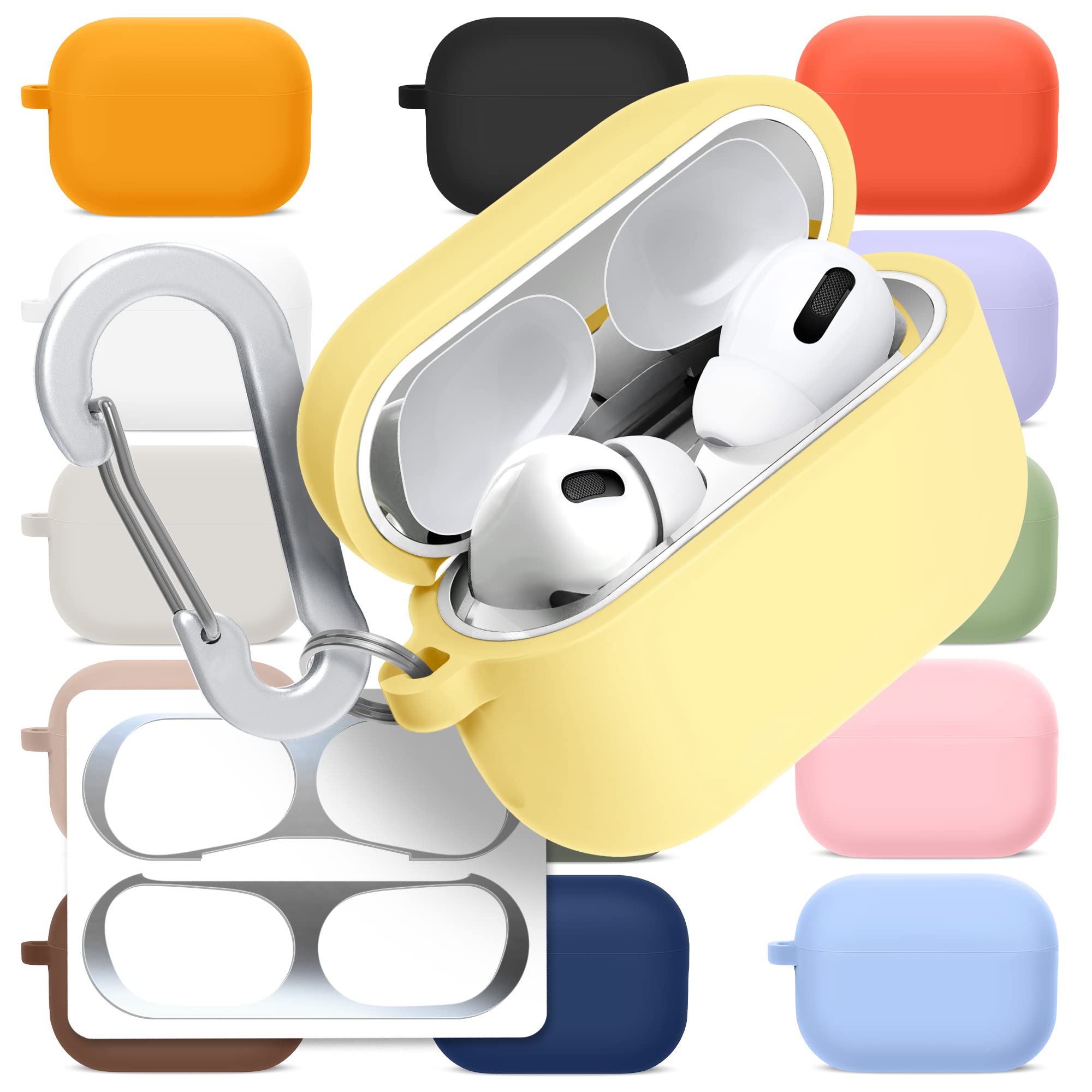 [3 in 1] AirPods Pro 3 Silicone Case + Anti-Lost Carabiner + Dust Guard Metal Film, Protective Cover with Keychain for Apple AirPods Pro3 (2025) — view 51