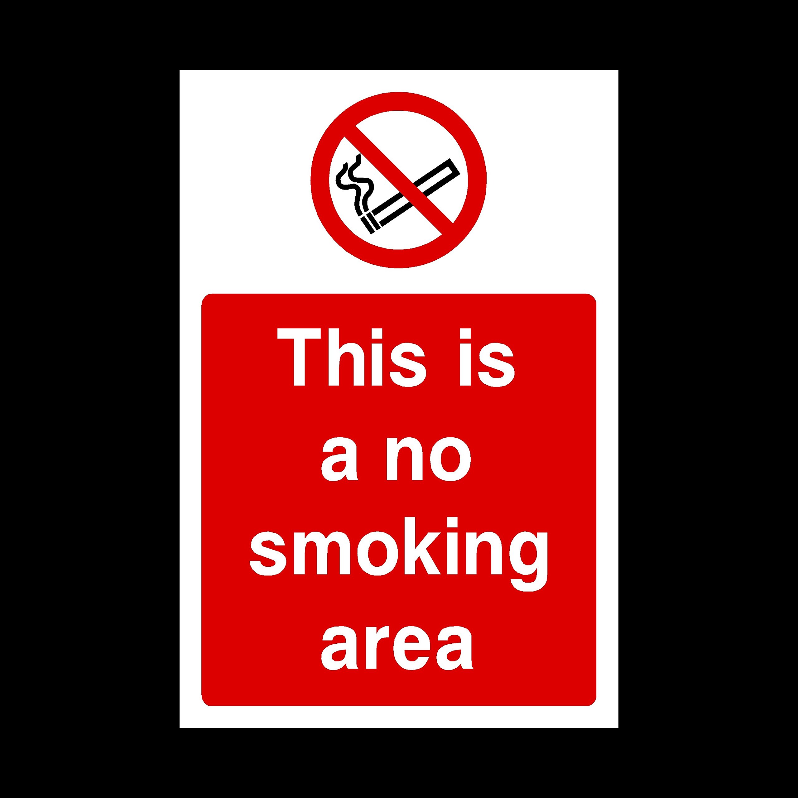 Ussp&S Red This Is A No Smoking Area Plastic Sign - No Smoking/Building/Premises/Hotel (Ps50)