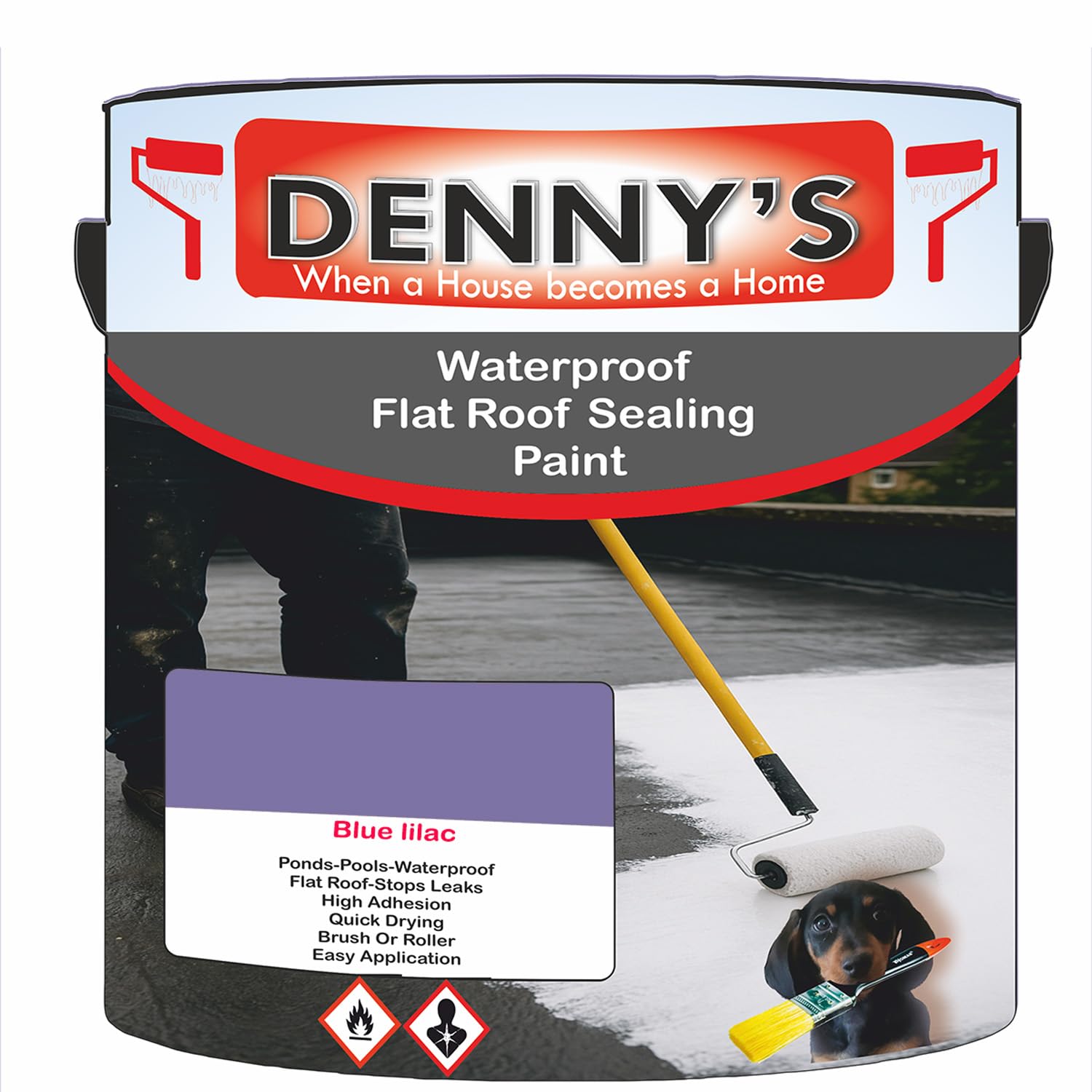 SCOOBYS PAINTS BACK IN THE MIX Chlorinated Rubber Flat Roof Paint – Waterproof Roof Sealer & Leak Repair Coating, Quick Drying, High Adhesion (Blue lilac, 1 Litre Tin)