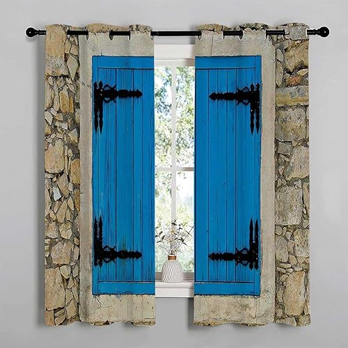 Cortinas De Cocina Modernas - Cortinas de decoración con ojales, cortinas cortas para puerta, cortinas para cuartos separados, 55 pulgadas de ancho