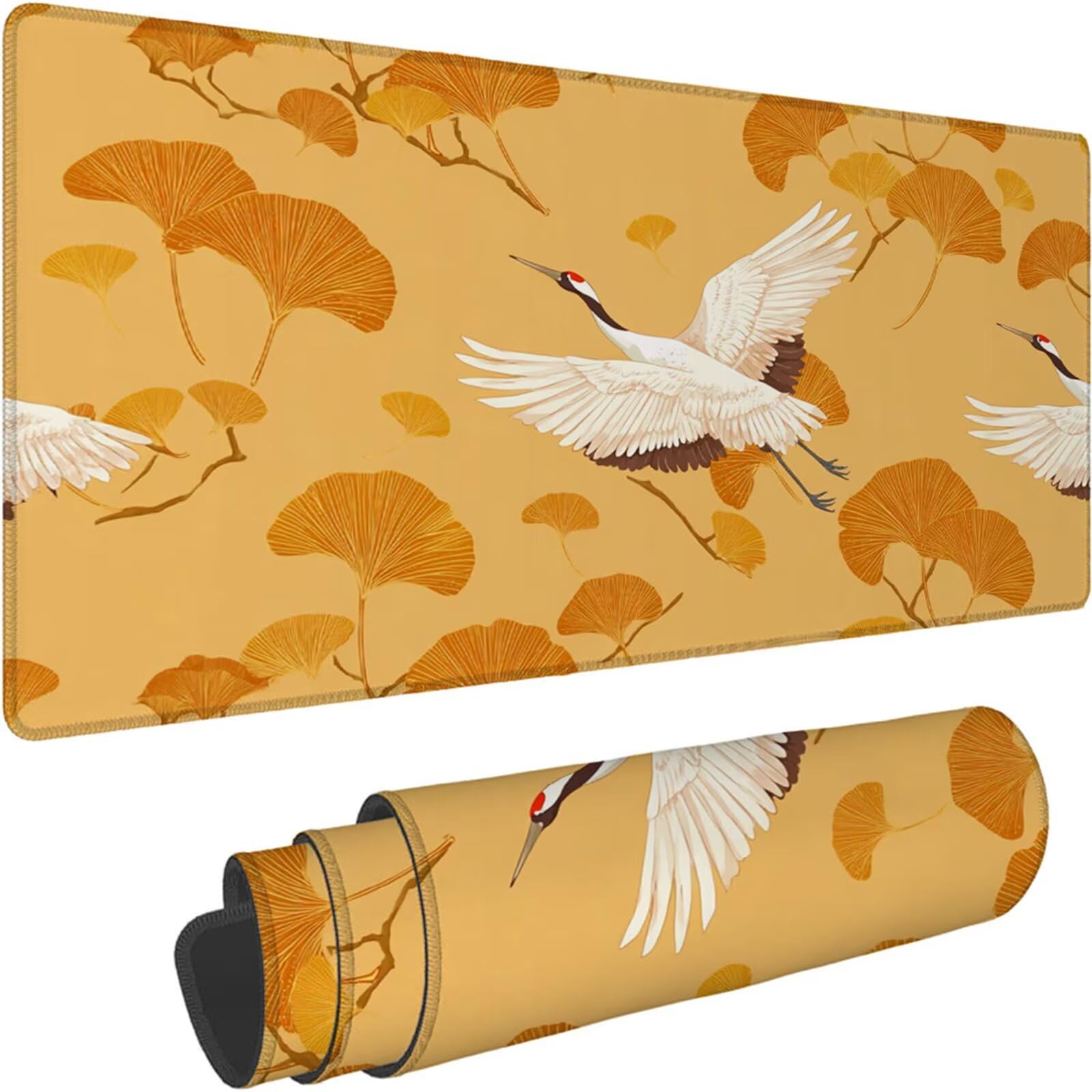 Gamingowa podkładka pod mysz 1200 x 600 x 3 mm, XXL, wodoszczelna, odporna na ścieranie, z przyszytymi krawędziami, żółta, podkładka na biurko, poprawia prędkość i precyzję do komputera, laptopa