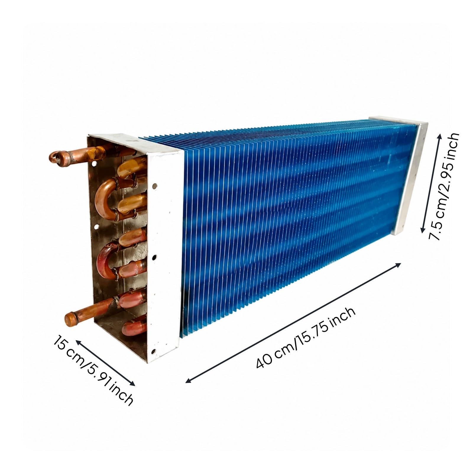 Serpentín Evaporador Aleteado Eficiente Serpentín con Aletas Aluminio Disipador Aluminio para Armarios Refrigerados, Congeladores, 400x150x75mm