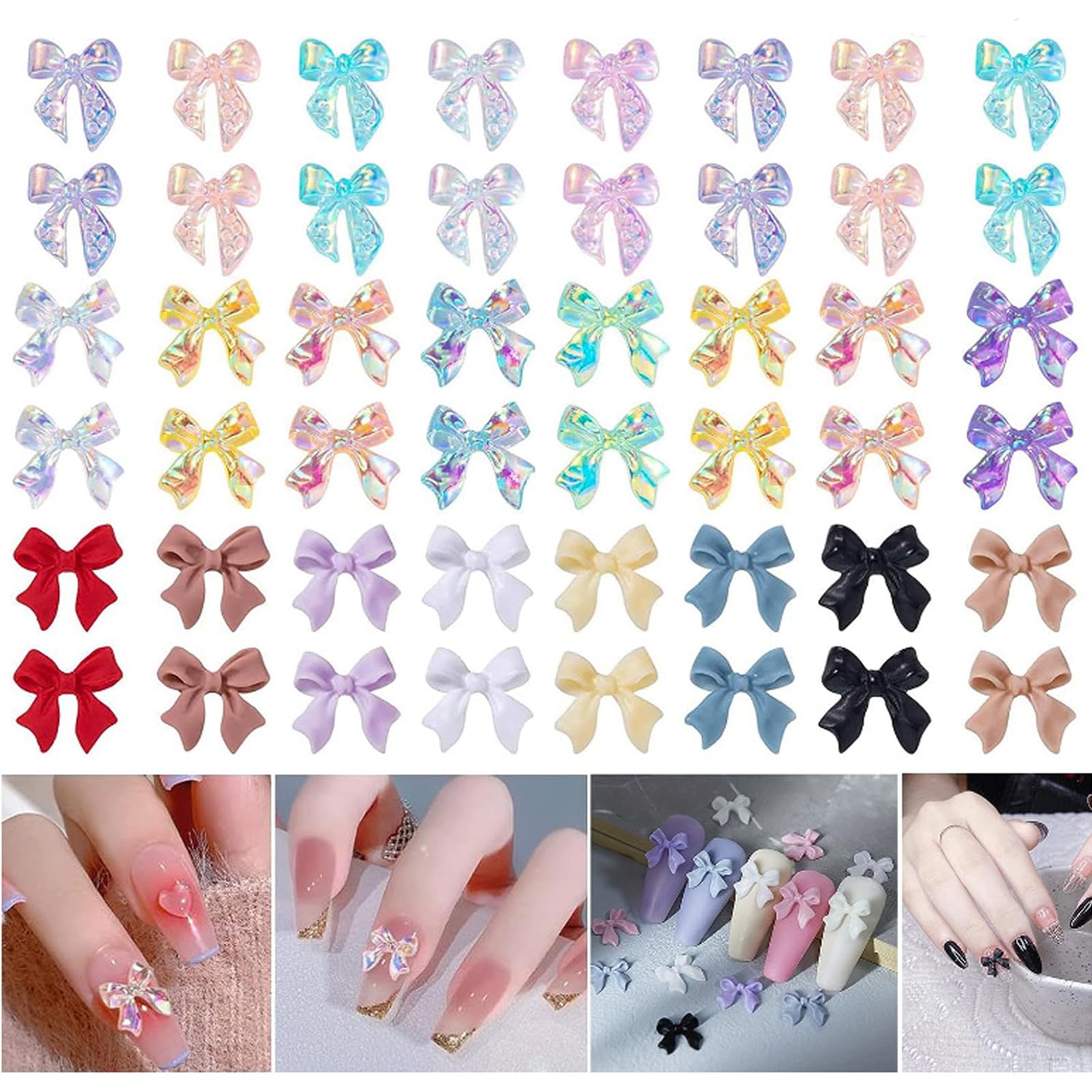 Amazon | ネイルパーツ リボン,キティ ネイルパーツ, 30個セット 3d  