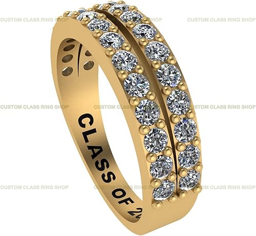 Miniatura 3 de Custom High School and College Class Ring Sterling Silver  10K 14K Gold - GRA Certified MoissanitesLab Grown Diamonds Ring Graduation Gifts for Her