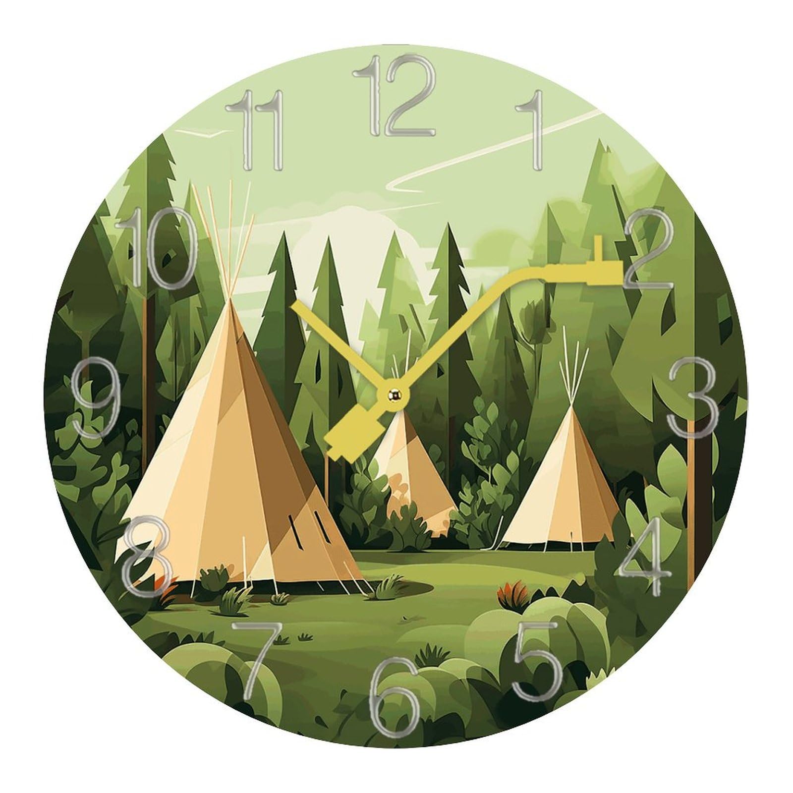 Horloge murale silencieuse design épuré grand cadran en verre