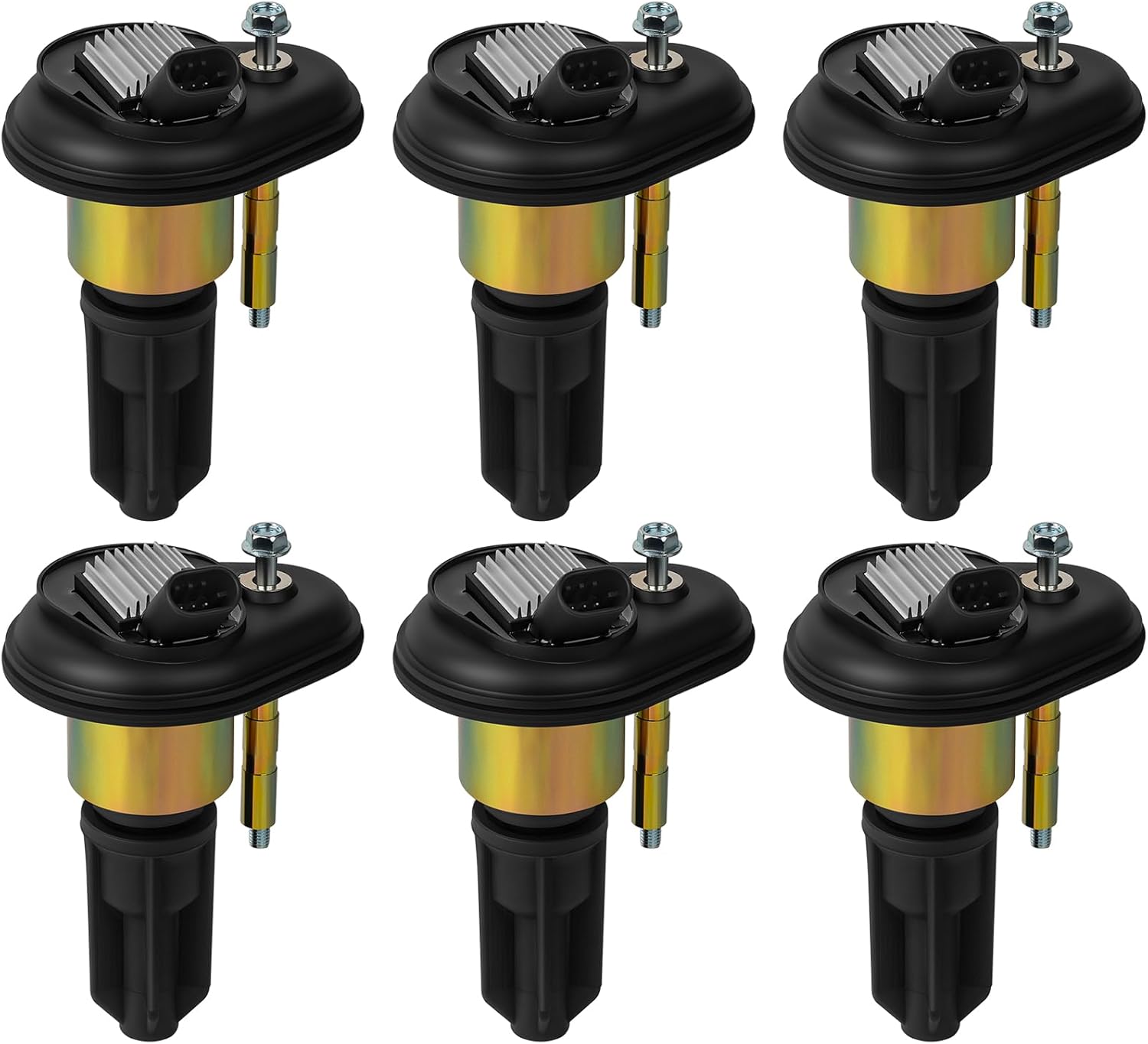 QYL 6 Pcs Ignition Coil Pack UF303 E255 Replacement for Chevy Colorado Canyon 2004-2006 Trailblazer Envoy 2002-2005 Compatible with Isuzu Ascender 2003-2008 I-290 I-370 2007-2008 I-280 I-350 2006