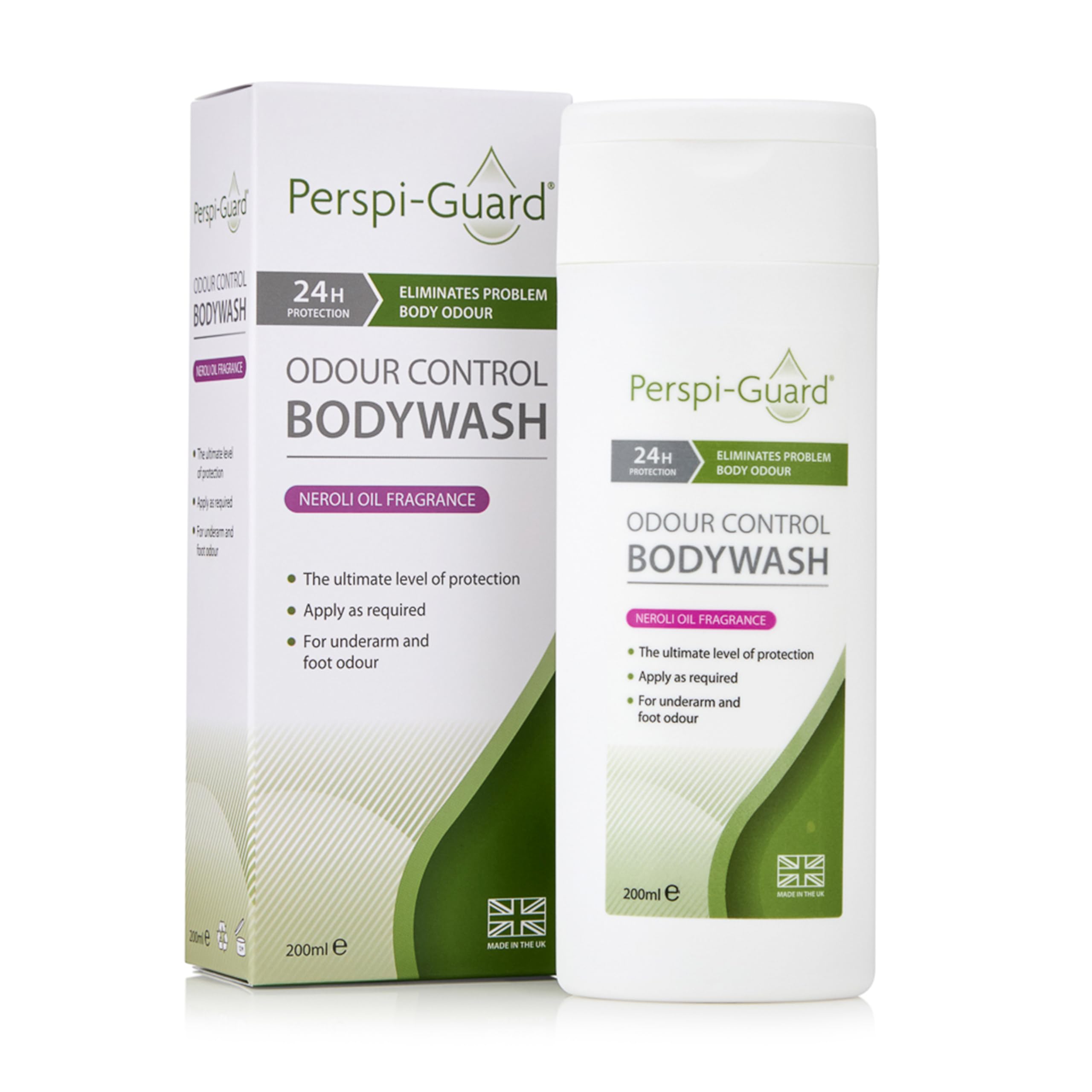 Perspi-Guard Neroli Scented Odour Control Antibacterial Body Wash for Men & Women, Anti Bacterial Shower Gel Prevents Malodour, 200 ml