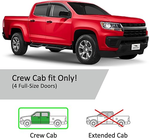 Miniatura 5 de Voron Glass Protectores de lluvia extra duraderos con cinta adhesiva para Chevrolet (Chevy) ColoradoGMC Canyon 2015-2022 Crew Cab, viseras de