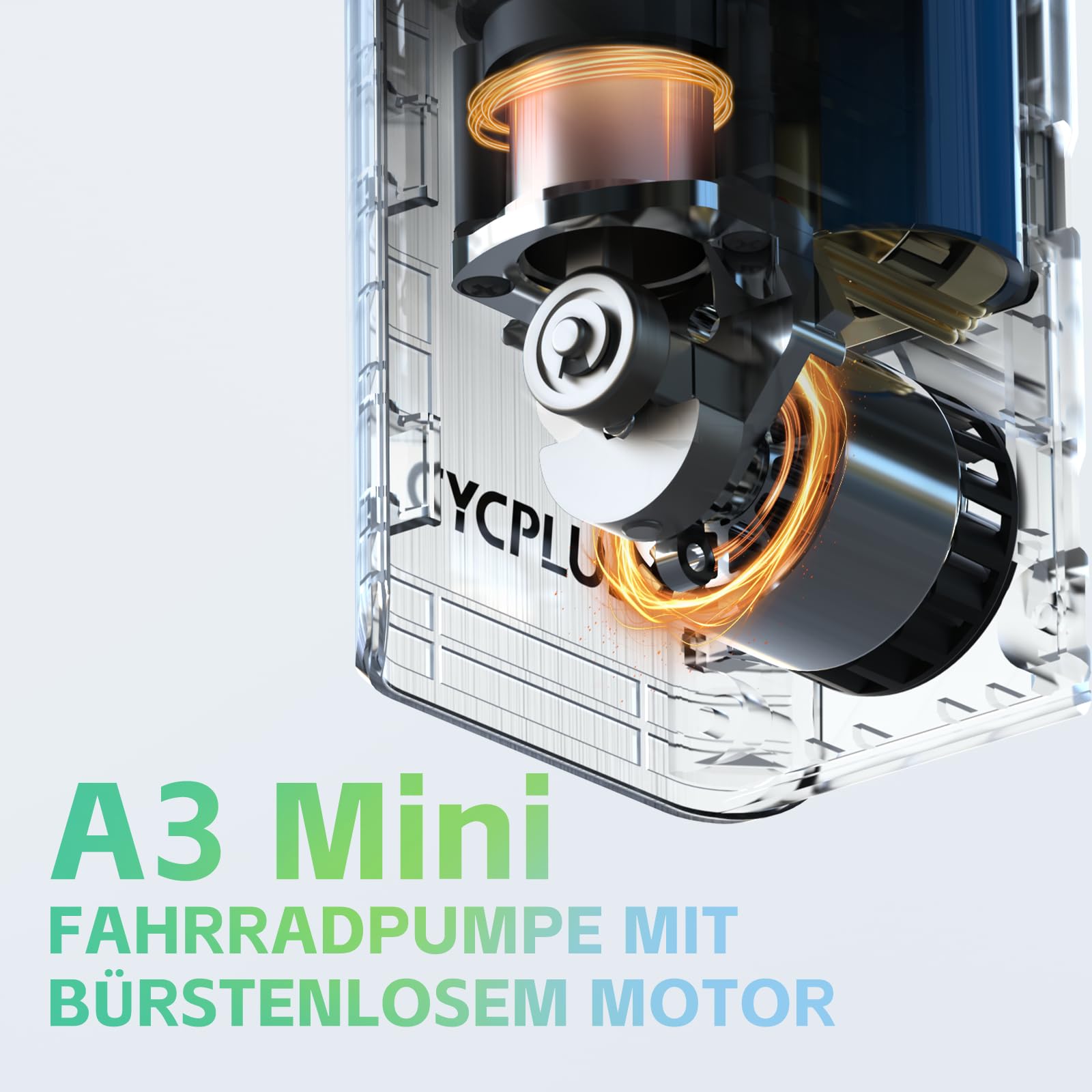 CYCPLUS A3 Mini Elektrische Fahrradpumpe, Tragbare Akku-Luftpumpe bis 120 PSI mit Auto-Stopp, für Presta- und Schrader-Ventile, geeignet für Rennrad, Mountainbike, E-Bike und Motorrad