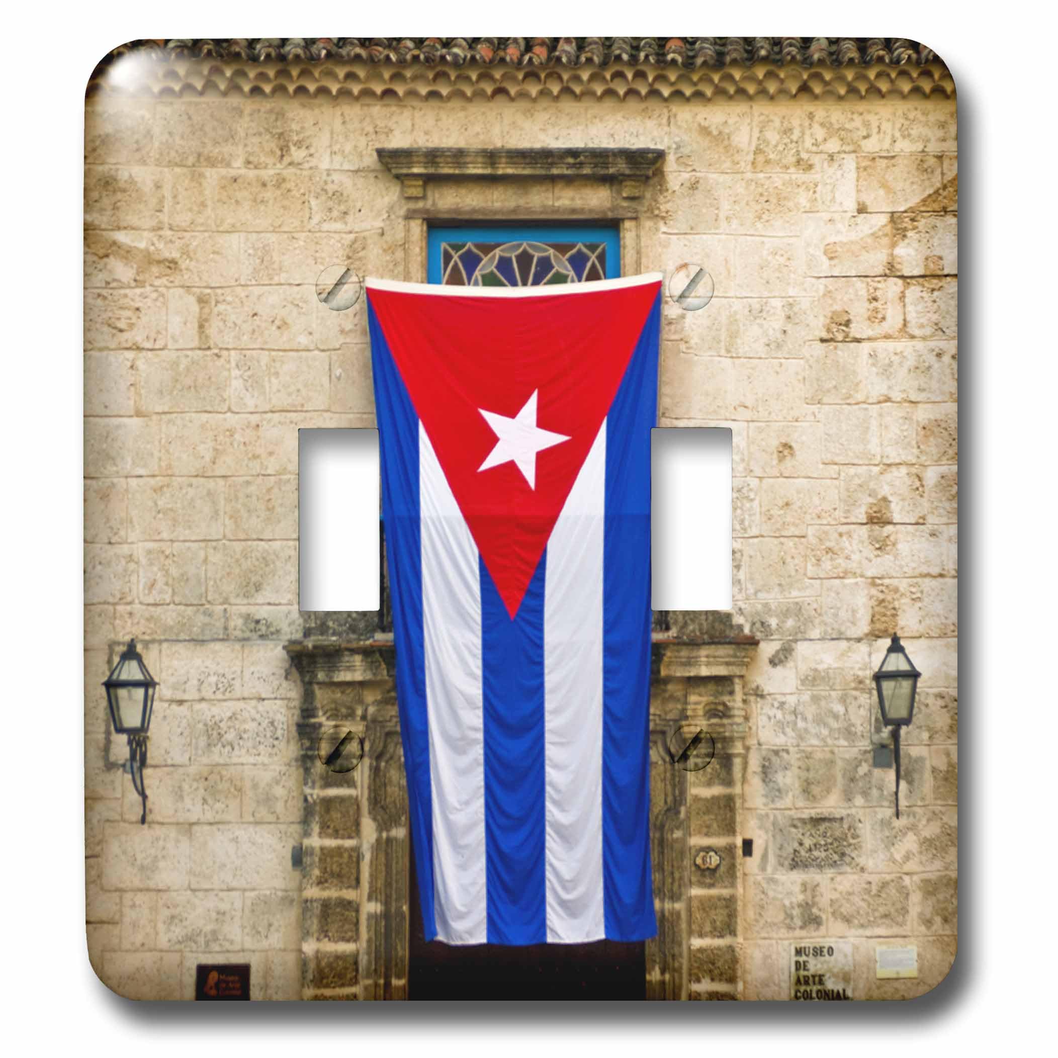 Interrupteur double décoration Cuba Vieille Havane plaque de commutation mural 3dRose