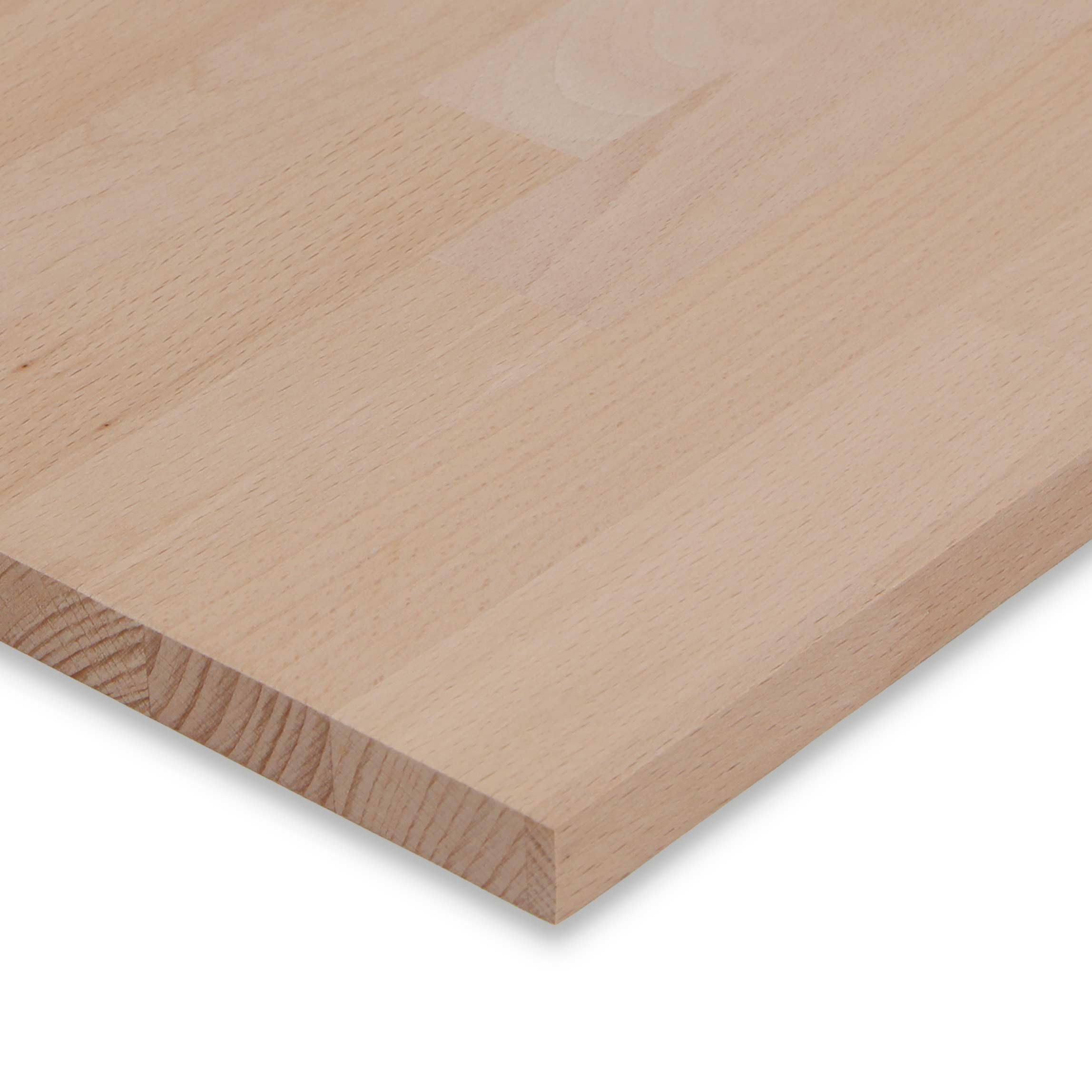 Tablero de haya alistonado macizo a medida en 19mm, 32mm o 42mm. Ideal para mesas, escritorios, muebles, estanterias, puertas y encimeras. Opción de esquinas y cantos redondeados. (19mm, 80 x 40)