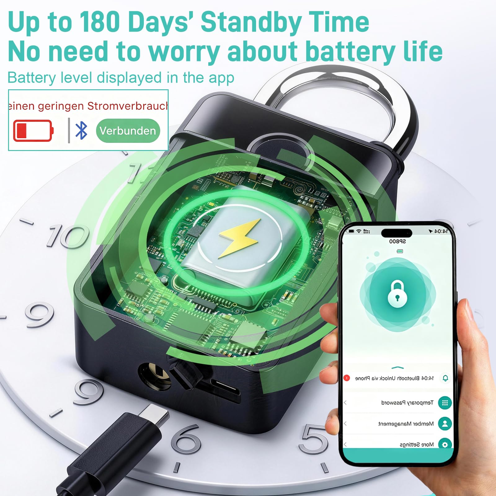 Cadenas intelligent IP67 : empreinte, code, appli, clé. Résiste aux intempéries. Idéal pour casier, cave, porte jardin, armoire. Sécurisé et polyvalent.