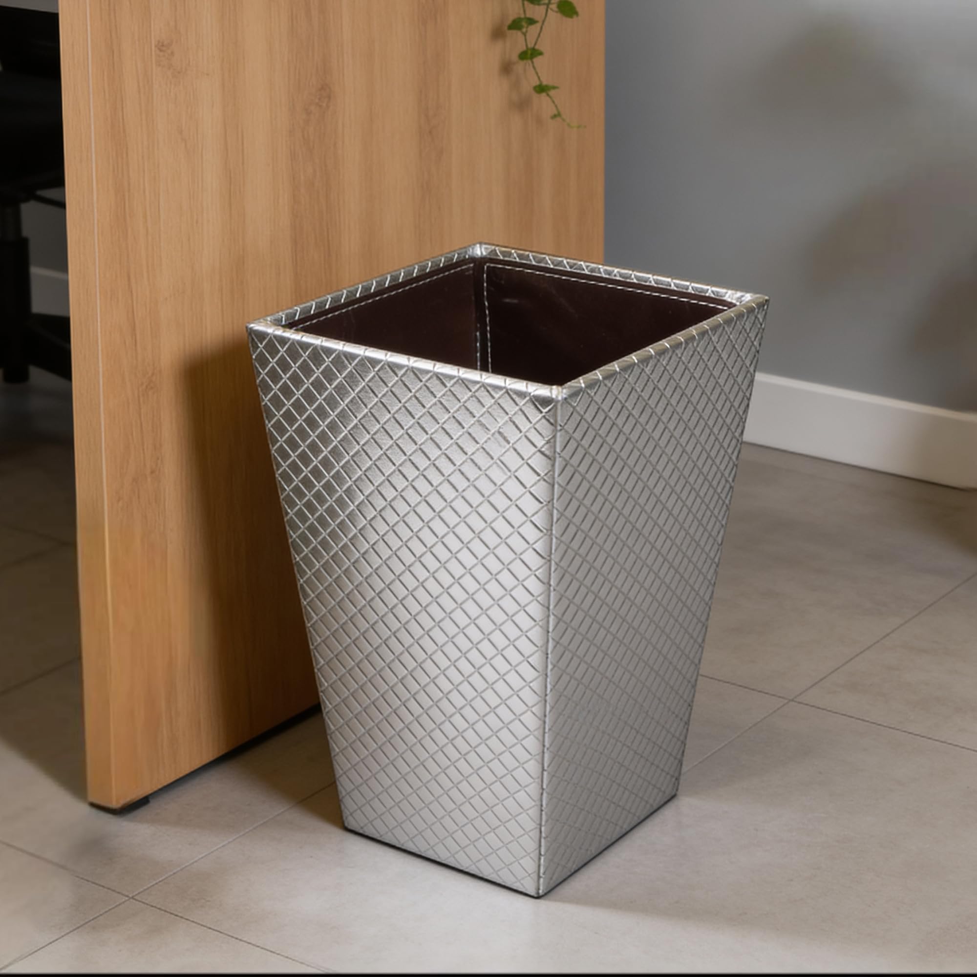 Encasa XO Leather Dustbin - Stylish & Quiet -13