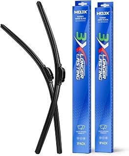 Quiet Front Windshield Wiper Blades 24 inch and 20 inch Set of 2, OEM Quality All-Season Windshield Wipers,U&J-Hook for My Car/Automotive Replacement, Easy to Install OEM Replacement Parts