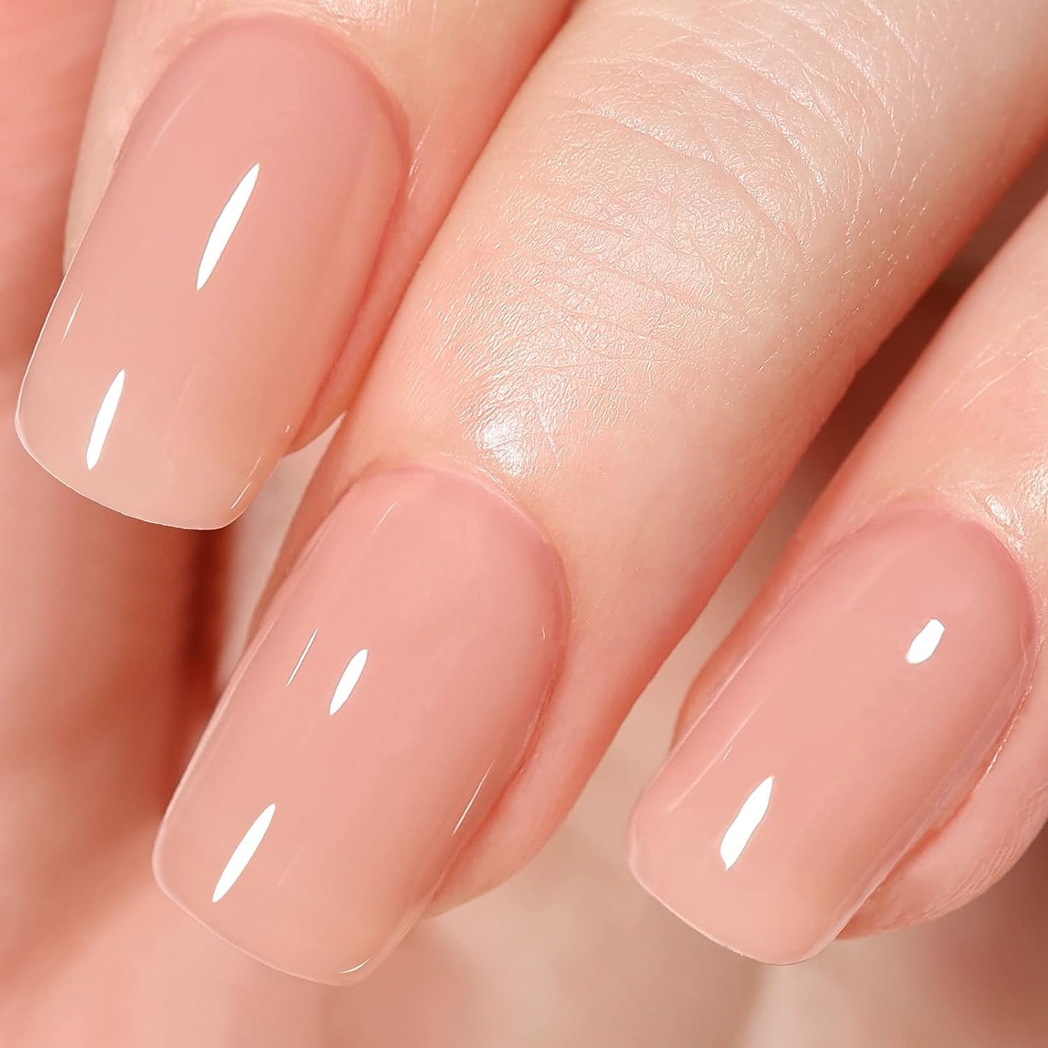 Jelly Gel Nail Polish -15ML Sheer Nude Translucent Gel Nail Polish Soak Off UV LED Nude Gel Polish French Nail Gel for DIY Manicure Home Salon Nail Art