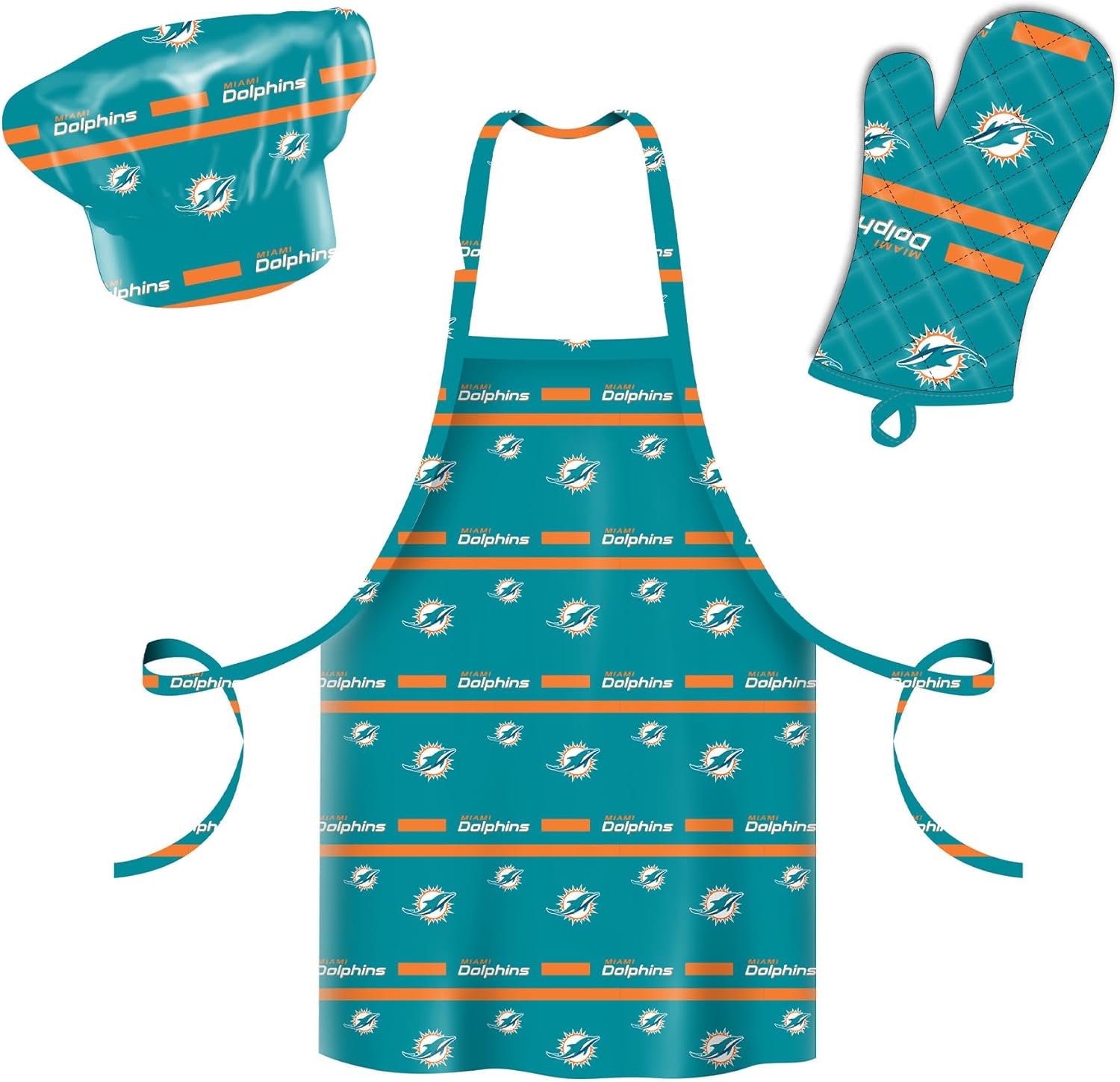 Northwest The Company Official NFL 3-Piece Apron, Oven Mitt and Chef Hat Set, One Size, Team Colors, Levels