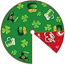 St Patricks Day Tree Skirt St Patricks Day Decorations 36" Reversible Shamrock Double Sided Print Mat for Trees St Patricks Day Decor Holiday Party Garden Indoor Home Decorations
