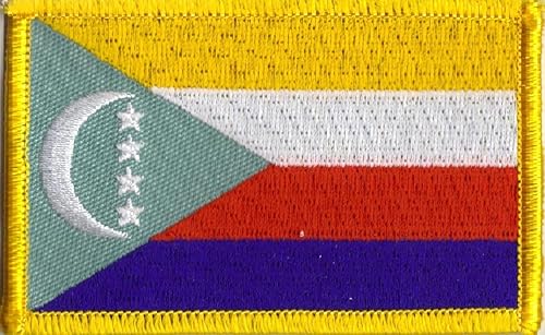 Miniatura 9 de Parches de bandera de país de 3.50 x 2.25 pulgadas con respaldo de gancho Duragrip, emblemas de parche de bandera bordada internacional con más de
