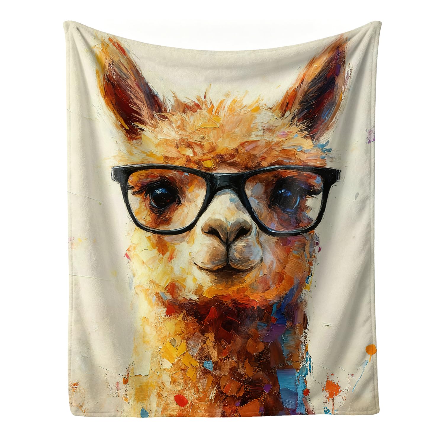 Graffiti Alpaca Blanket Pop Art Farmhouse Llama Soft Plush 40''X50''