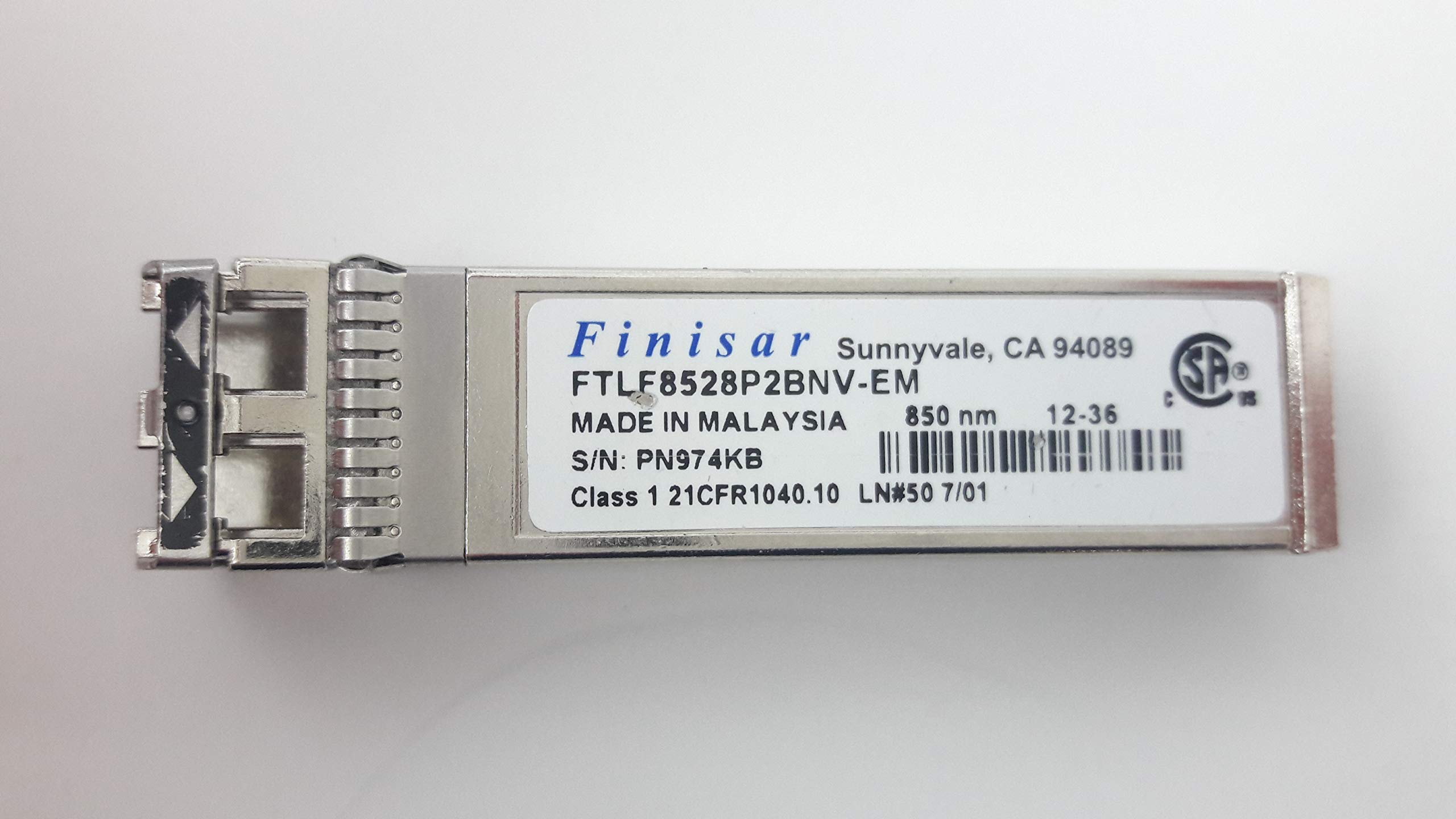 Amazon.com: Finisar 8GB SWL SFP+ Transceiver FTLF8528P2BNV-EM 