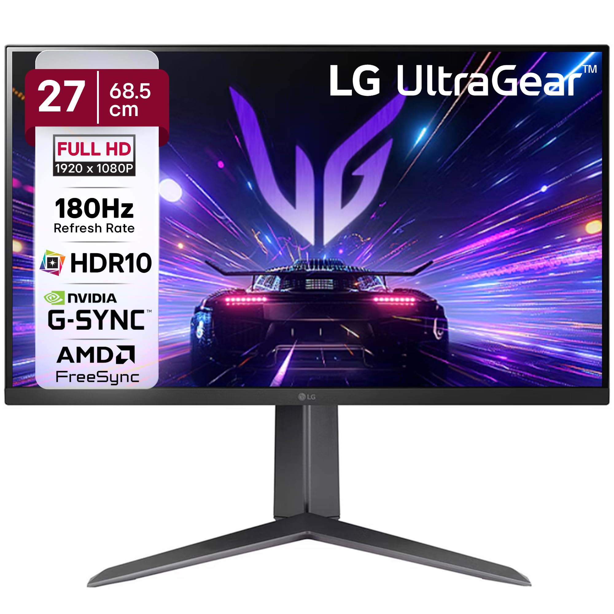 LG 27GS65F 27 Inch Ultragear IPS Full HD Gaming Monitor (1920 X 1080), 1ms, 180Hz, HDR 10, NVIDIA G-Sync, AMD FreeSync Compatible, DisplayPort, HDMI, ...