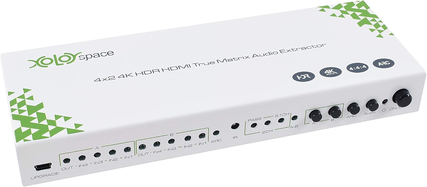 43421 (2019) 4X2 4K 60HZ 4:4:4 HDR HDMI True Matrix switcher Two outputs w/Independent Audio EDID w/Audio Extractor Optical Audio Out