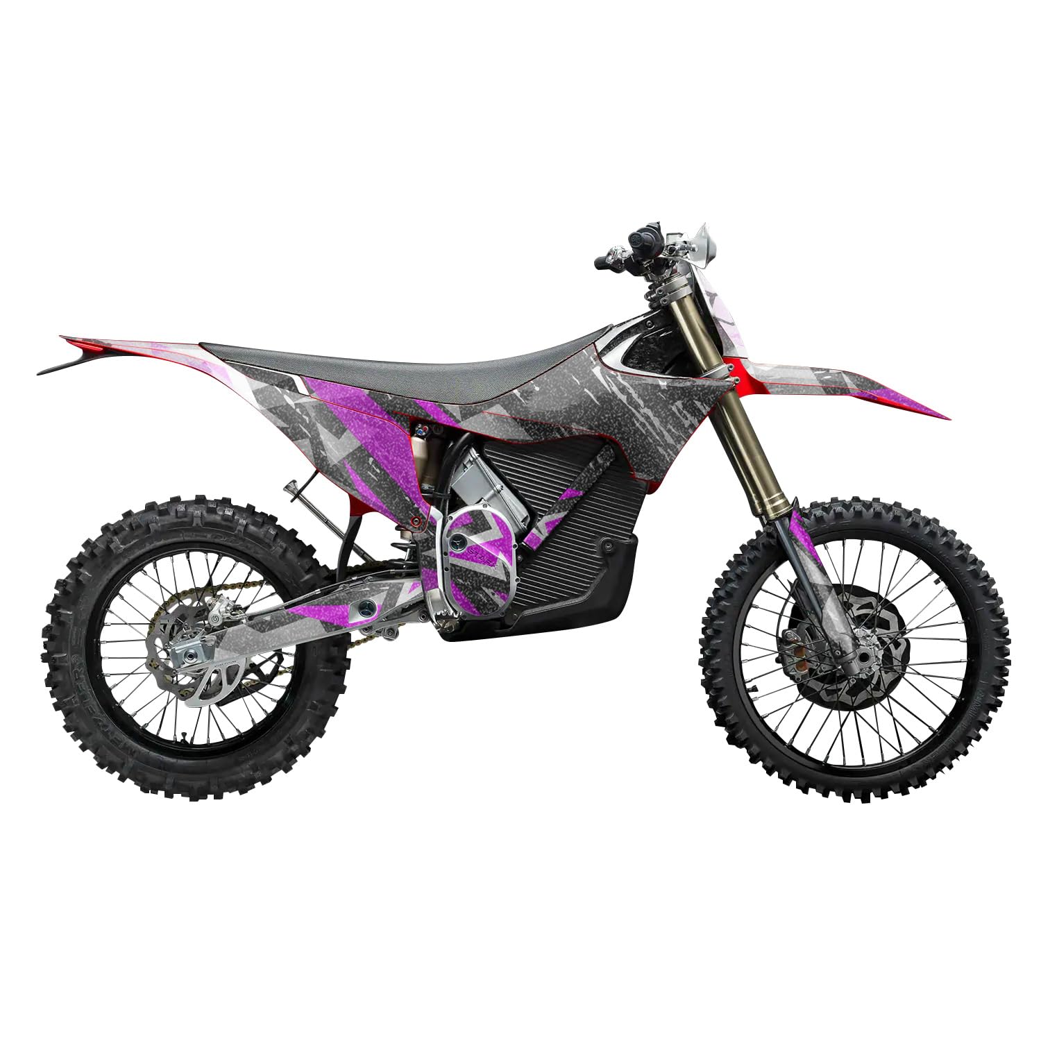 Glossy Glitter Stark Varg MX 2023-2025 Graphics Kit Wrap - Grunge Star Magenta - Varg MX Skin - Premium 3M Vinyl Protective Wrap Decal Cover - Easy to Apply | Crafted in The USA by MightySkins