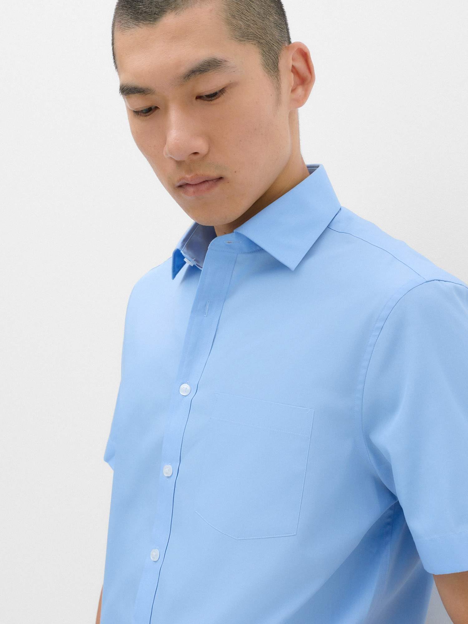 Marks & Spencer Camisas Fáciles de Planchar de Manga Corta para Hombre Pack de 3, Ajuste Normal