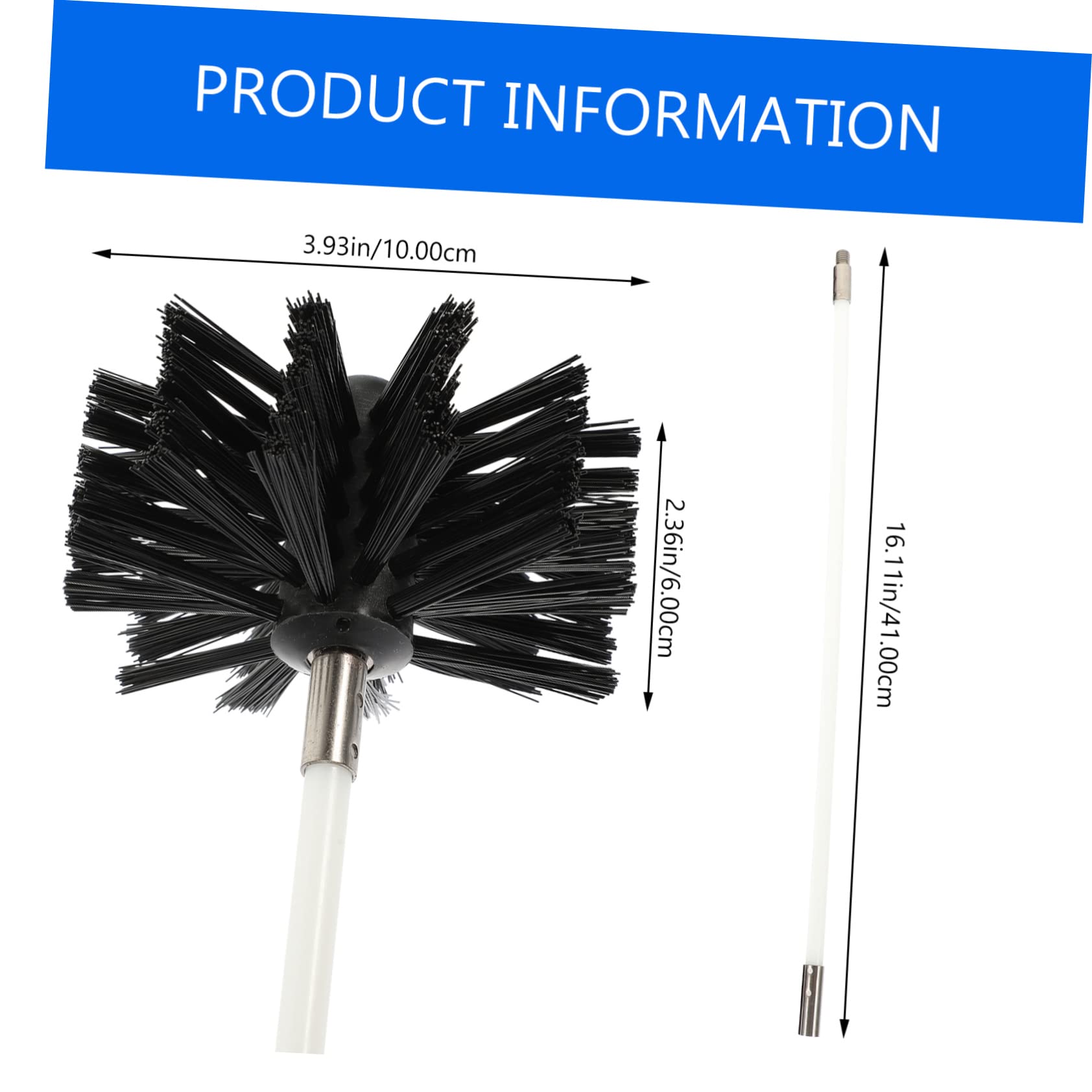 Spazzola per Pulizia Stufa in Nylon Nero Filo in Ferro Zincato, Leggera di Facile Installazione, per Tubi Cucina e Ventilazione