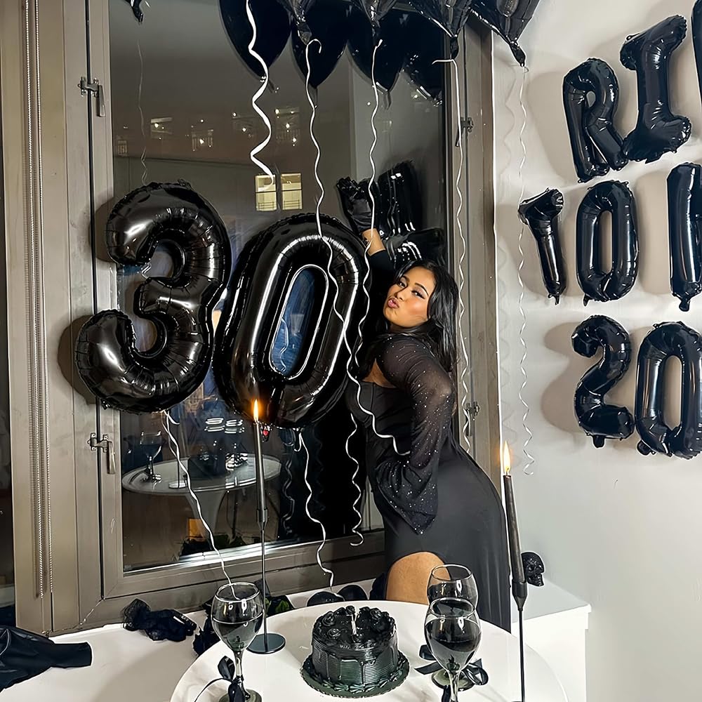 Palloncino Nero 40 Pollici Con Numero 38, In Foil, Per Decorazioni Di Compleanno E Matrimonio, 2 Pezzi, Riutilizzabile