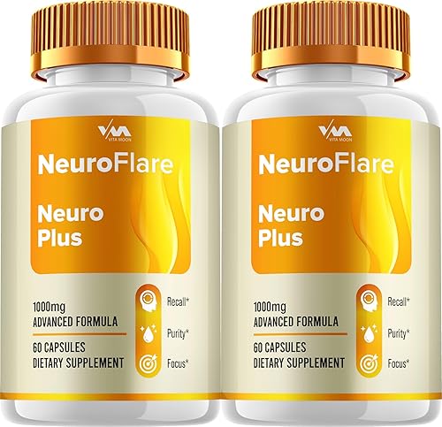 (2 unidades) Neuro Flare Brain Suplemento Cápsulas  NeuroFlare Nootropics Píldoras, Soporte de Función y Reseñas, 120 Cápsulas