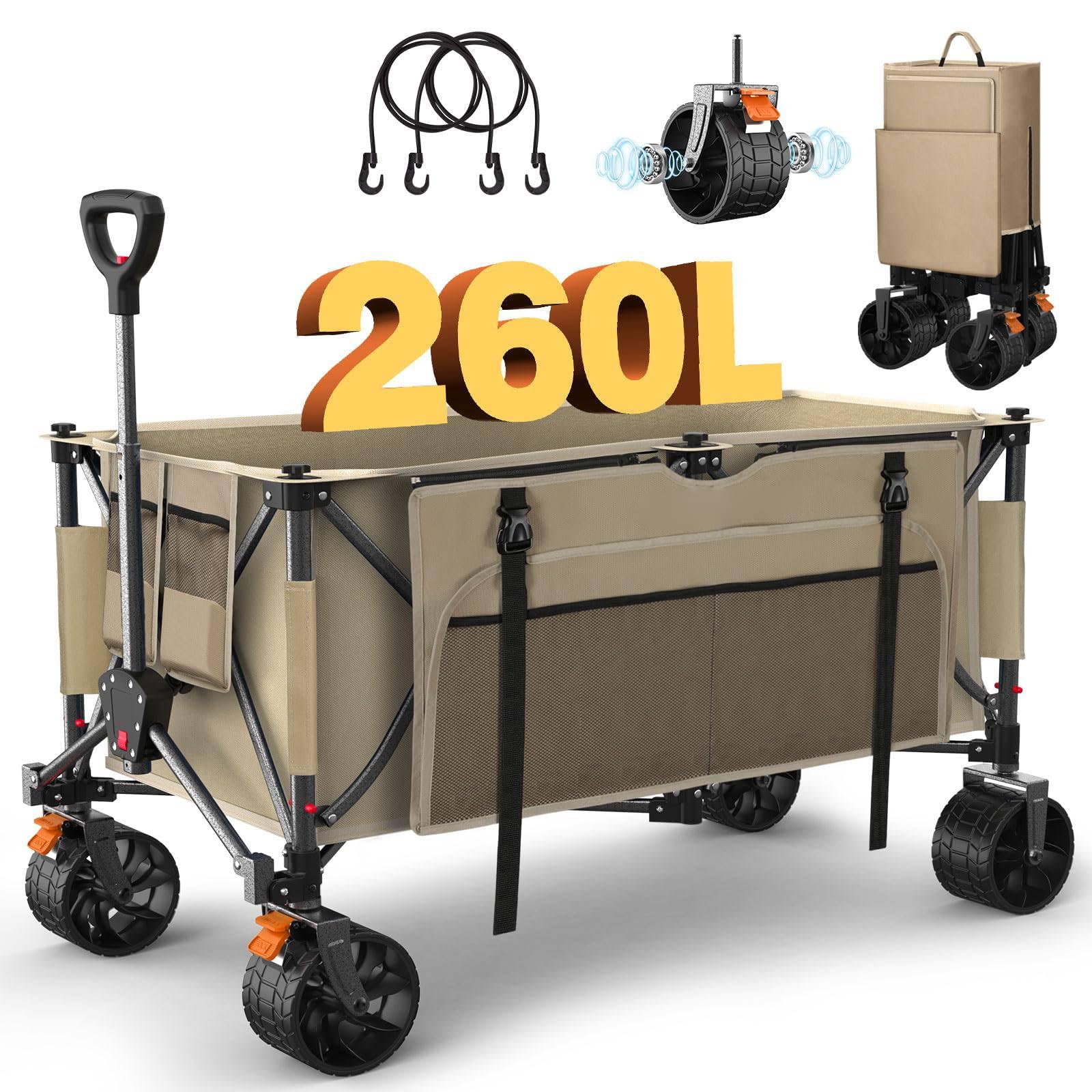 Amazon.co.jp: キャリーワゴン【ブレーキ付き】大容量260L 耐荷重200kg 