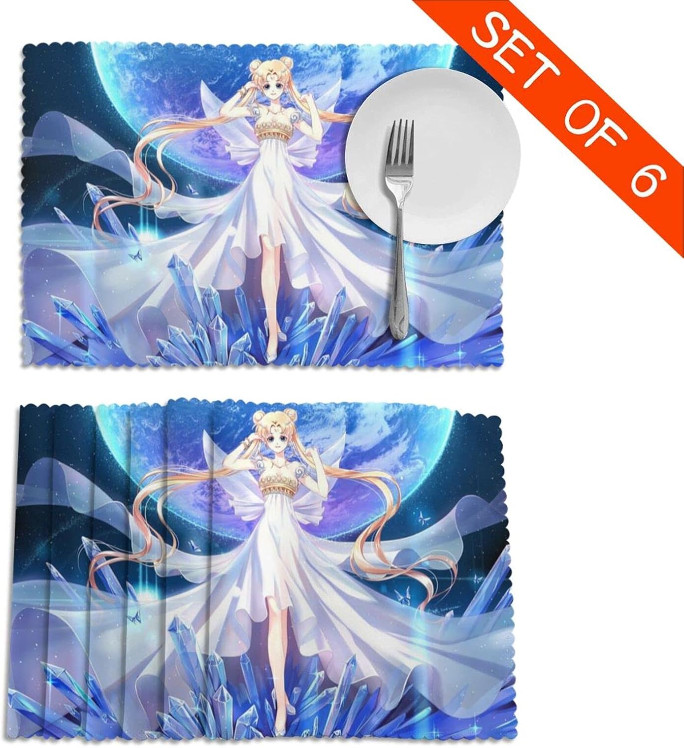 Amazon 壁紙美少女戦士セーラームーン5 ランチョンマット かわいい おしゃれ 食卓飾り 滑り止め 断熱 家庭レスト ラン用 プレース マット 6枚セット 30x45cm ランチョンマット オンライン通販