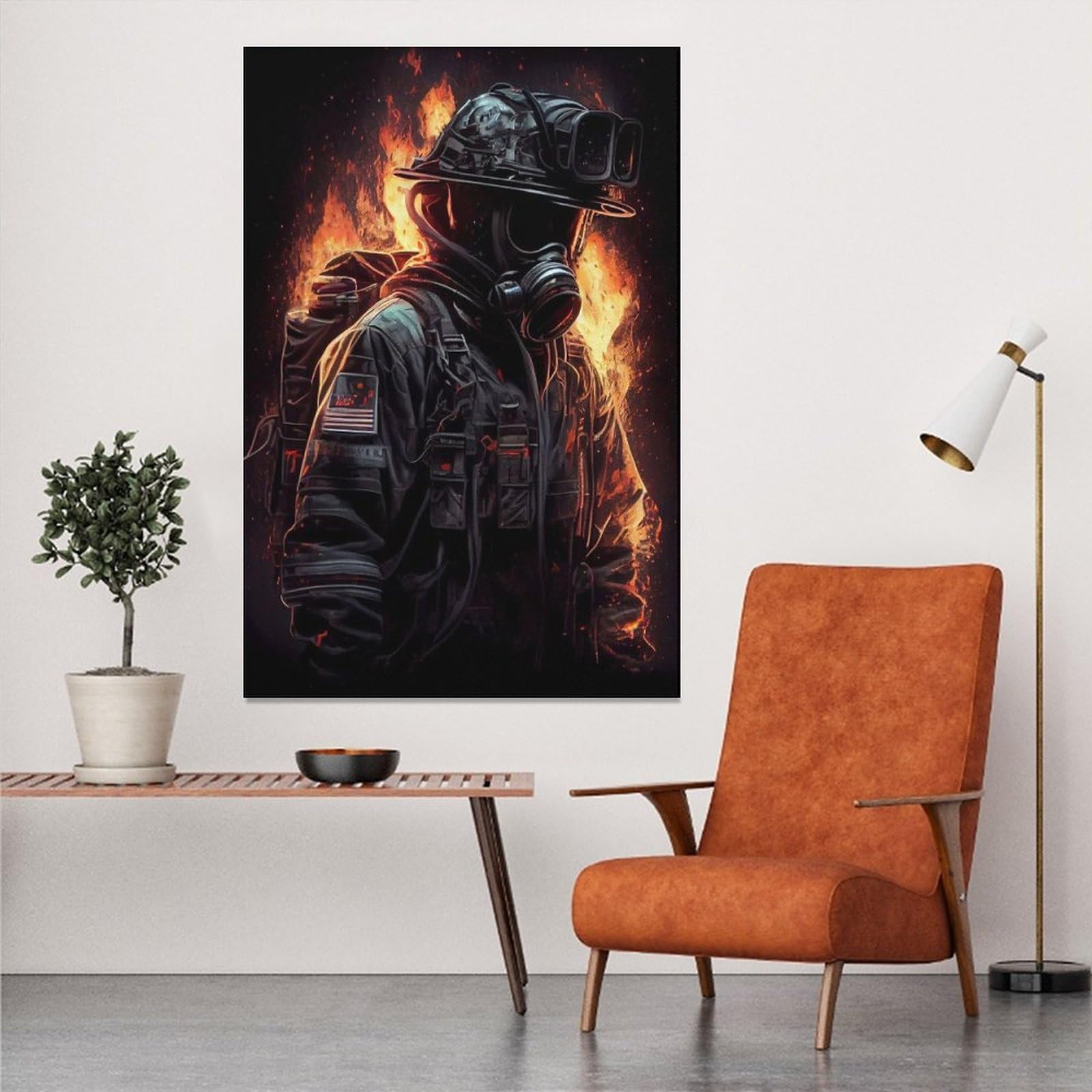 Poster Toile Flammes De Pompiers 30x45 Cm - Décoration Murale Bureau Ou Maison - 7