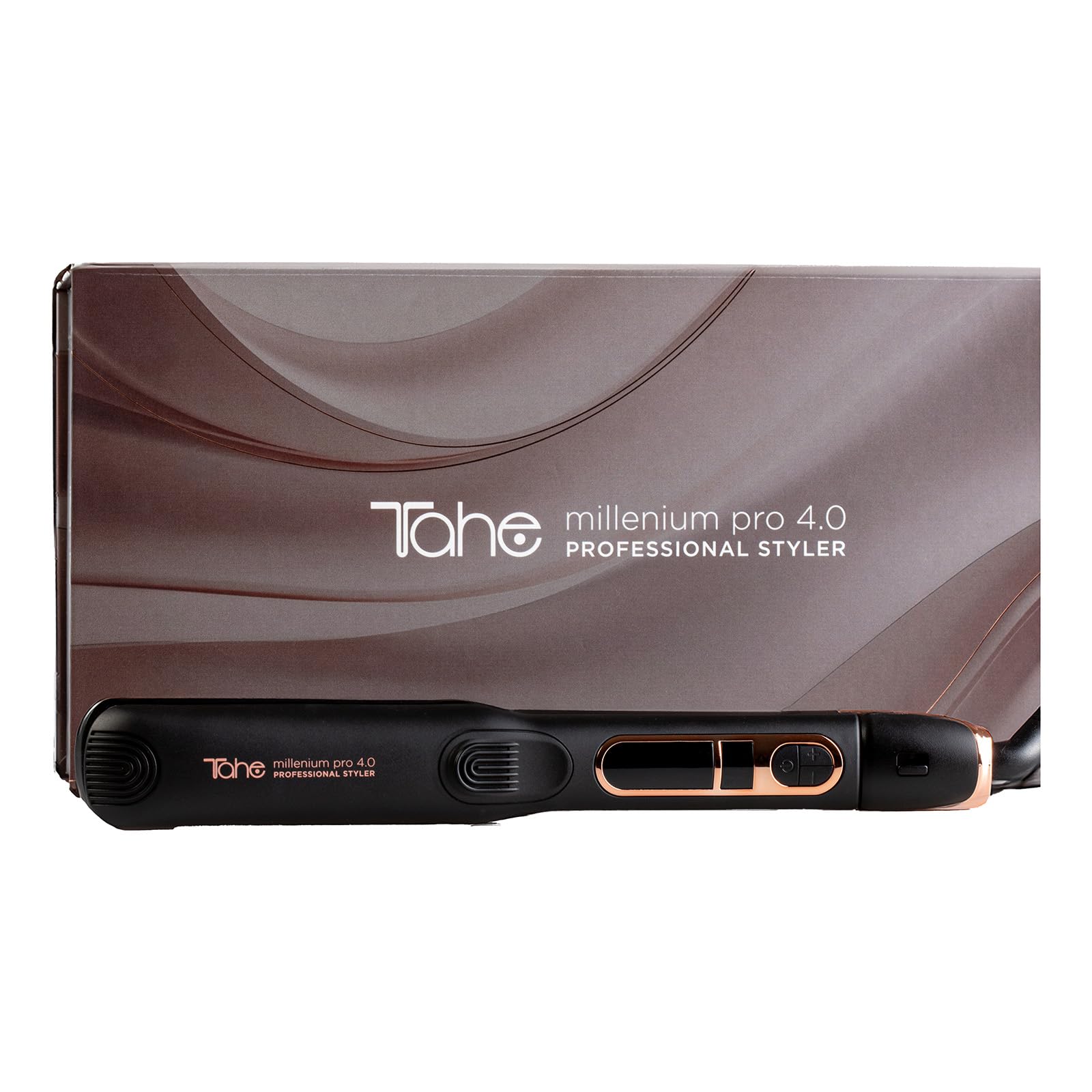 Tahe Plancha para el cabello Millenium Pro 4.0 con revestimiento cerámico, tecnología de iones negativos y neceser incluido