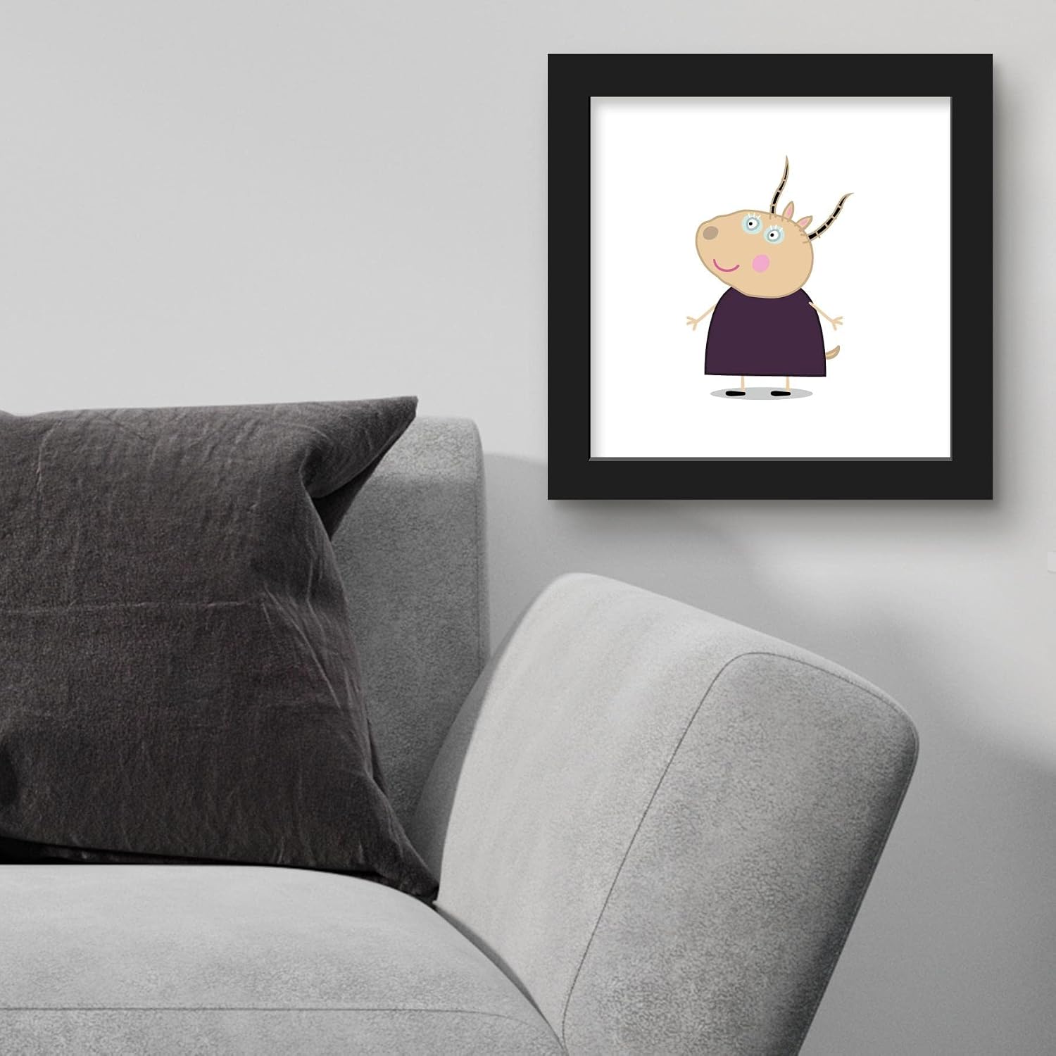 Trends International Gallery Pops Peppa Pig - Madame Gazelle Wall Art Wall Poster, 12" x 12", Black Framed Version