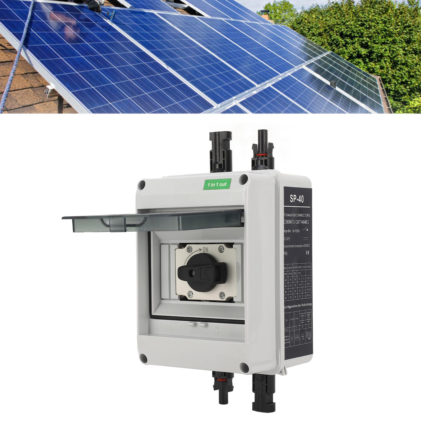 plplaaoo DC1000V 32A Solaire DC Interrupteur de Déconnexion Argent s PC 1 en 1 Out PV DC Interrupteur Isolateur pour Onduleur Boîte Combinateur
