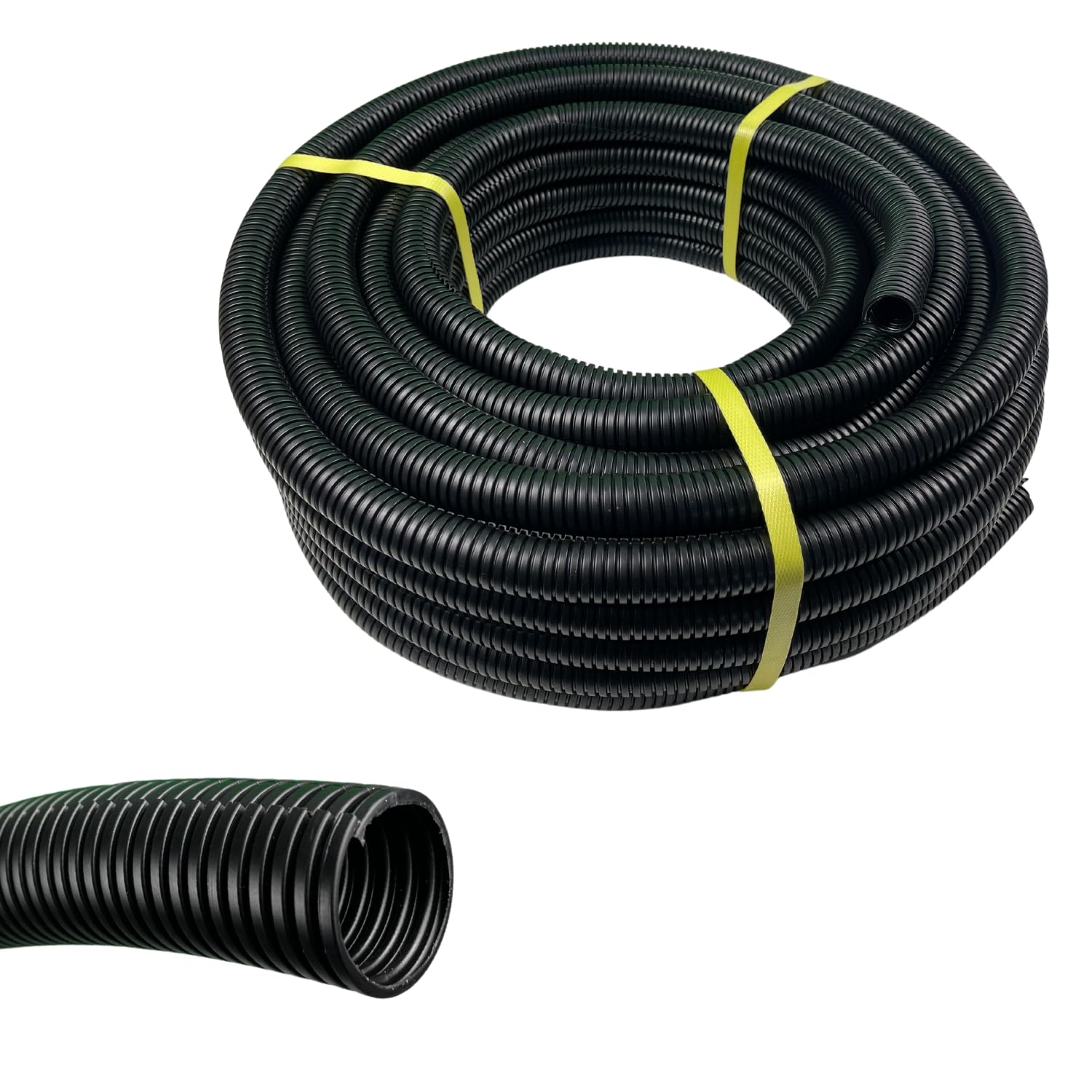 Wellrohr Geschlitzt | Leerrohr 25M | Isolierrohr Kabelschutz Wellschlauch Kabelschlauch Schutzrohr | Ø20, Ø29, Ø48 mm | UV-beständig Schwarz