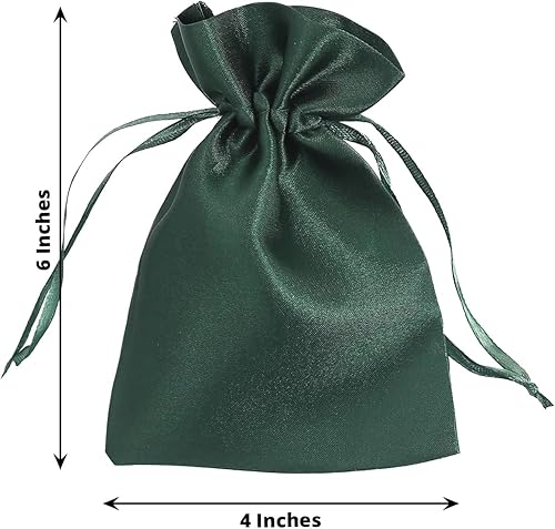 Miniatura 3 de Efavormart - 12 bolsas de regalo de satén verde esmeralda cazador, bolsa con cordón para regalos de boda, despedidas de soltera, bolsas de joyería