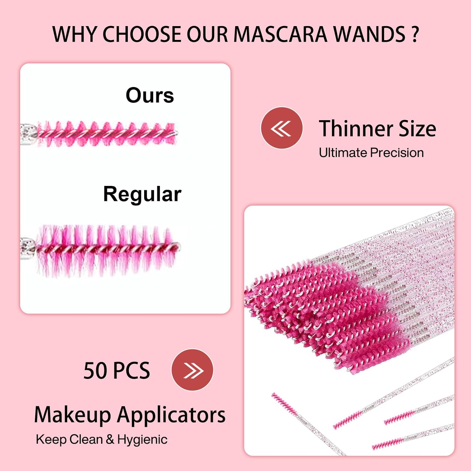 Skinny Mascara Wands Mini Eyelash Brushes Disposable Lash Spoolies Micro