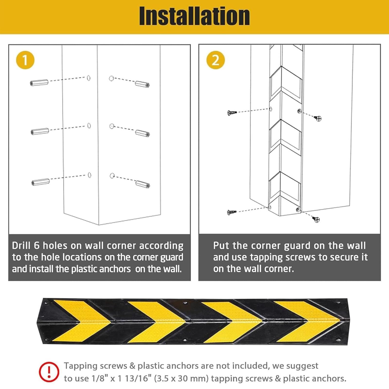 Protectores Borde Y Parachoques Pared, Protector Columnas Garage Reflectante, Protector De Esquinas Y Pared De Garage, Revestimiento Garaje Protección Estacionamiento(100cm)
