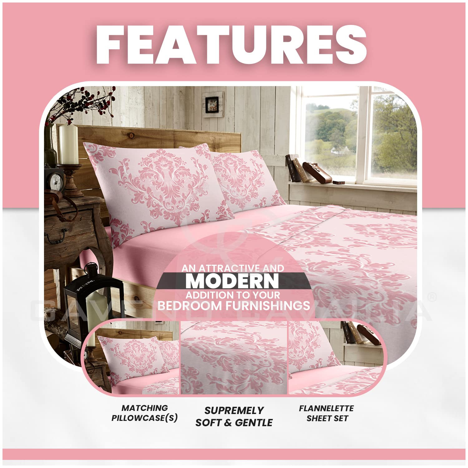GC Gaveno Cavailia Set Copripiumino Matrimoniale Con Stelle Scintillanti – Policotone Rosa Fard, 200x200 Cm + 2 Federe 50x75 Cm, Lavabile In Lavatrice
