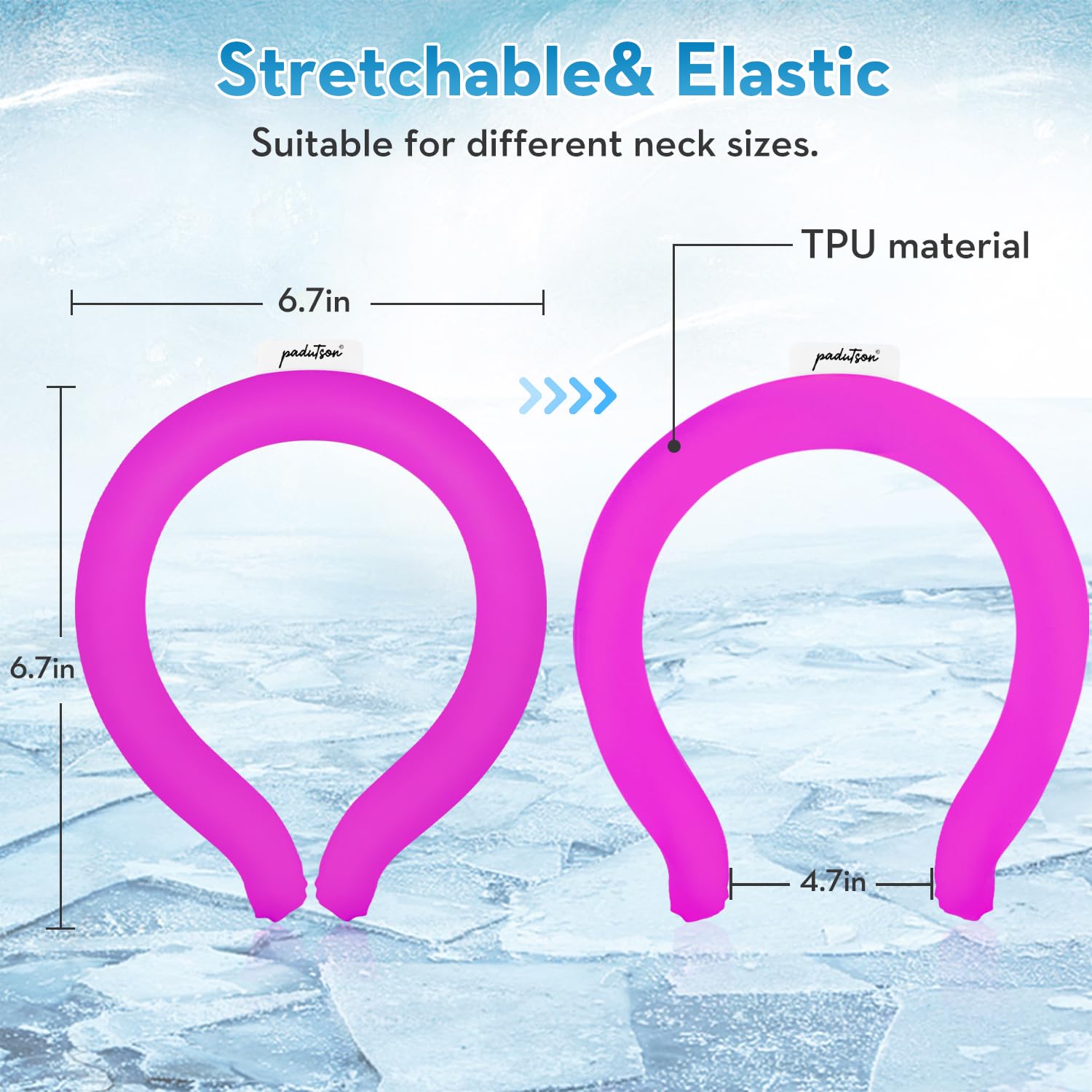 Lot De 2 Bandages Rafraîchissants Réutilisables Pour Le Cou, Rose
