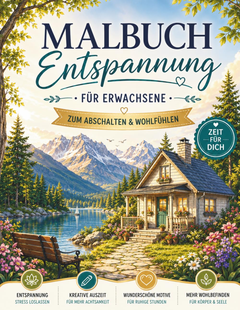 Malbuch - Entspannung für ERWACHSENE: ZUM ABSCHALTEN & WOHLFÜHLEN