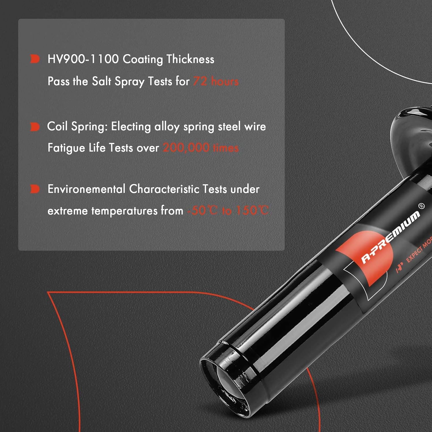 A-Premium Front Pair (2) Complete Strut & Coil Spring Assembly Compatible with Audi Q5 2011-2017, 2.0L Turbocharged Only, Driver and Passenger Side, Replace# 18-920534